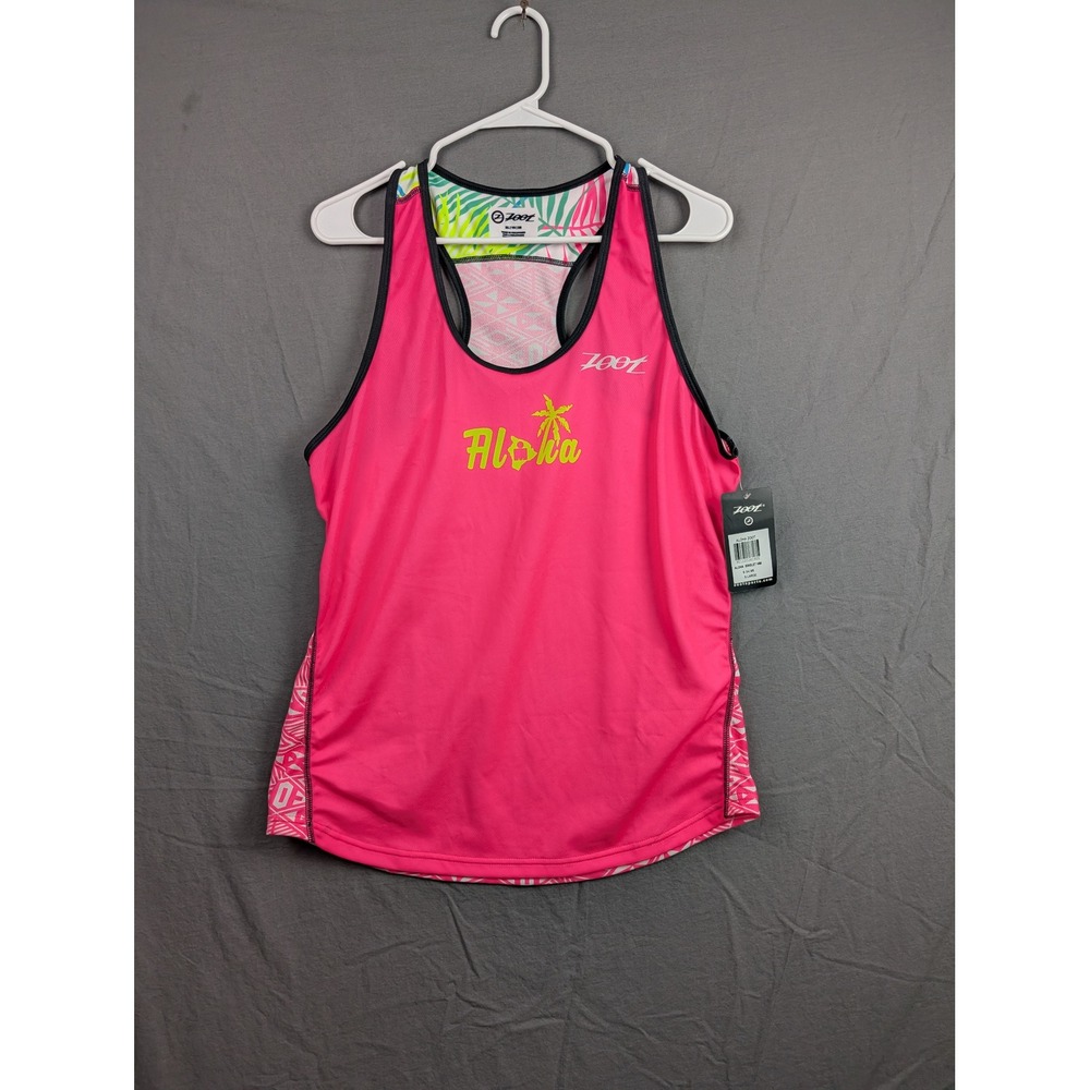 Zoot Aloha Singlet Pink Running Tank Top Womens Large